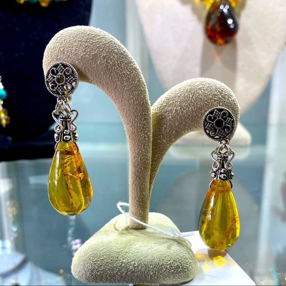 Amber Gemstone Earrings